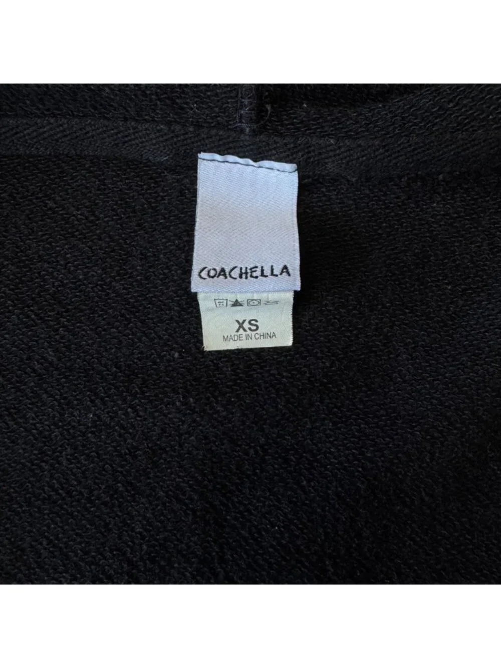 COACHELLA Black Zip-Up Hoodie Sweatshirt XS Official Classic Logo Festival - Picture 8 of 9